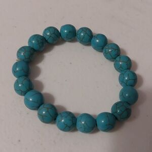 Dyed Howlite Turquoise Stretch Bracelet 10mm